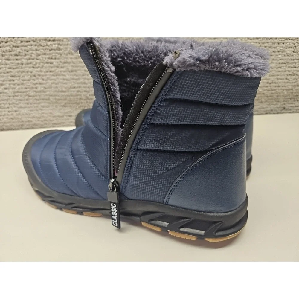 Air Plus Boots Womens 43/11‎ Warm Plush Lining Flat Ankle Snow Blue Boots Winter